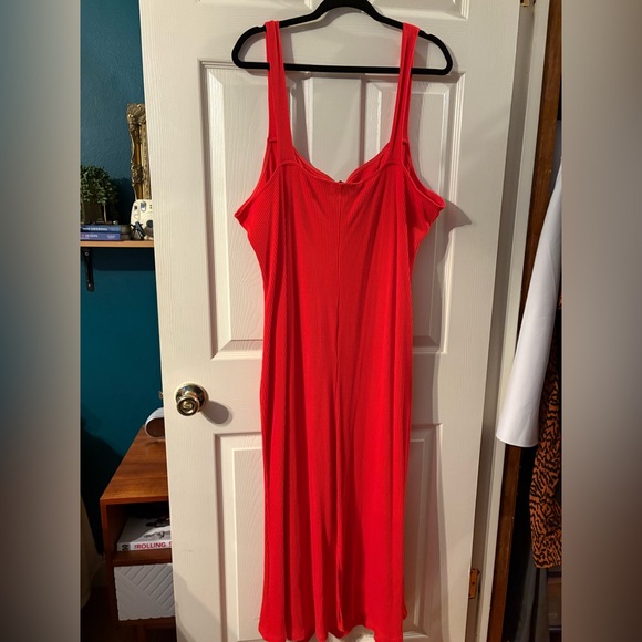 NWT Eloquii Square Neck Dress in Flame Scarlett - Picture 4 of 4